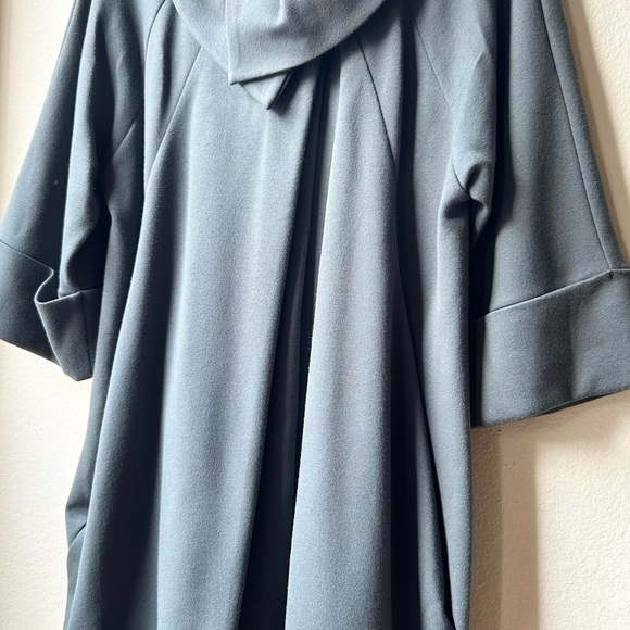 COMFY USA $155 Shawl Collar Draped Pleated Stretch Cuffed Jacket Top Green Sz XS - Picture 6 of 14